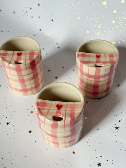 Gingham Sippie Mug
